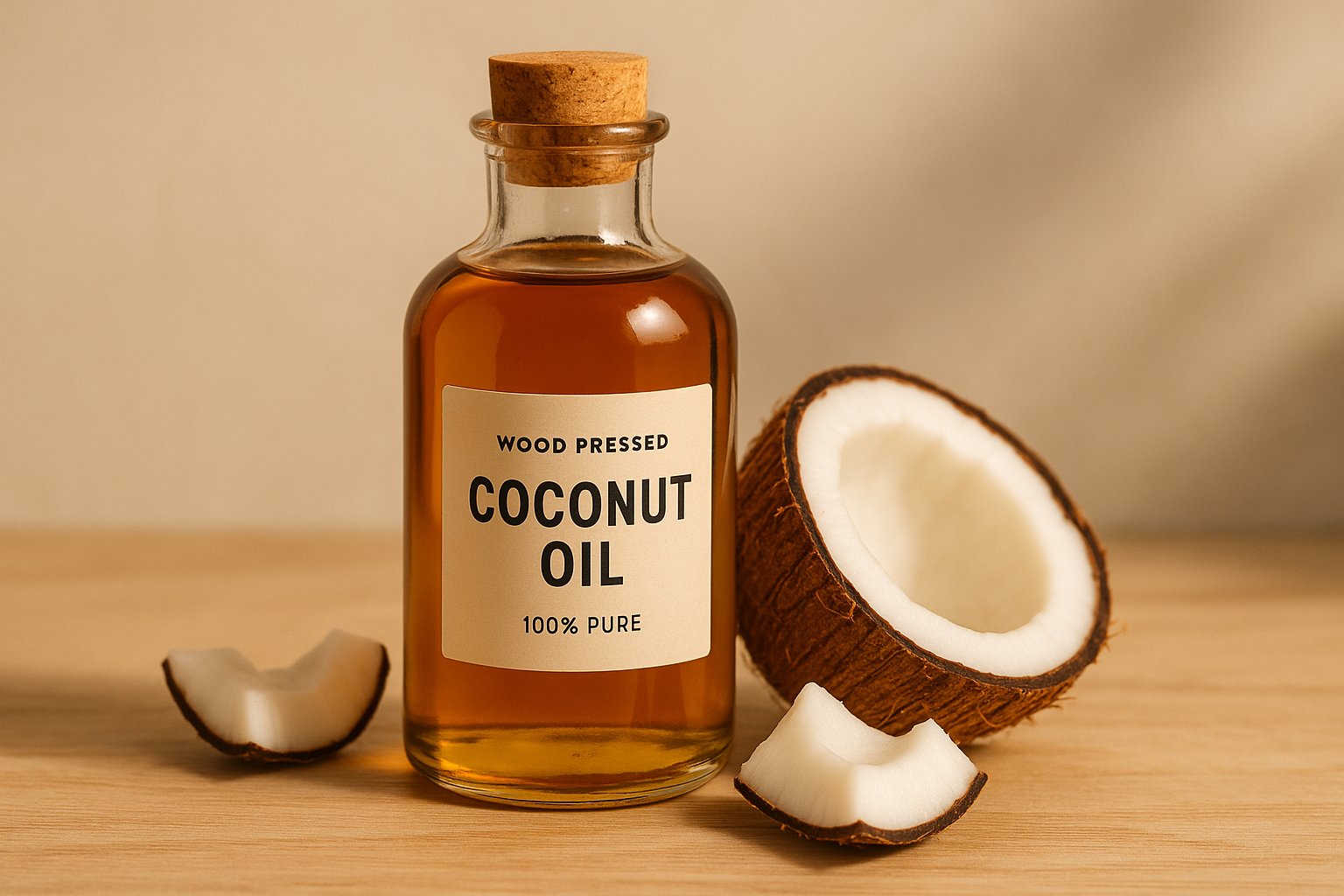 Wood Pressed Coconut Oil Product Photo - Version 2